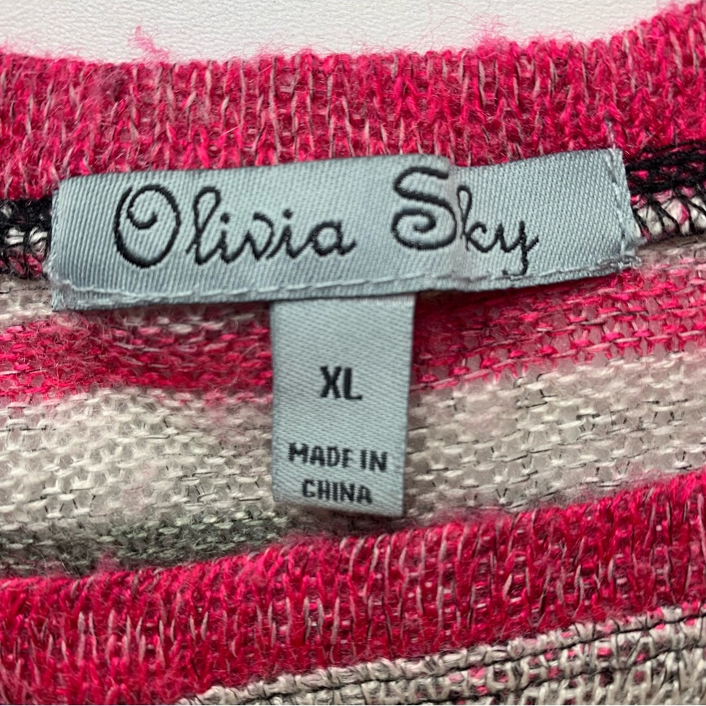 Olivia Sky Stripe Pink Black Gray Lightweight Swe… - image 3